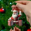 Decoração de árvore de Natal acrílica plana transfronteiriça Papai Noel pendurado ornamentos para casa carro pingentes