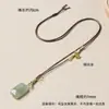 Exquisito Collar de Cadena para Clavícula Colgante Cuerda Jade Hetian Ajustable Recién Hecho Tejido