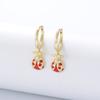 Aretes de Mariquita Lindos con Goteo de Aceite de Plata s925 para Mujer, Dulces, Personalizados, de Insecto, de Animal, Joyería Transfronteriza Europea y Americana