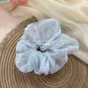 Coreia do Sul Simples Letra Suave Cabelo do Intestino Grosso Anel de Cabelo Rede Cetim Francês Elegante Versátil Manchete Meninas Anel de Cabelo Versátil