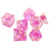 Dados de Resina Jogo de Mesa DND Dungeons & Dragons COC Roleplaying TRPG Cthulhu Poliédricos D4-D20 Conjunto de 7 Peças