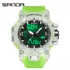 Sanda Doble Pantalla Reloj de Moda para Estudiante Deporte al Aire Libre Multifuncional Electrónico para Hombre y Mujer Resistente al Agua Luminoso