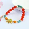 Pulsera de Ágata Roja Natural Jueyu Pulsera de Jade Azul Agua Grado A Venta al por Mayor para Zonas Escénicas y Templos S6013001