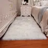Alfombra de felpa larga blanca para mesita de noche de dormitorio, alfombra para mesa de centro de sala de estar, cojín de sofá de lana sintética, alfombra para ventana de rincón, alfombra para armario