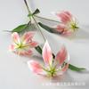 Flor de simulação lírio de 3 chamas layout de cena de casamento decoração de casa flor artificial adereços de fotografia fábrica atacado