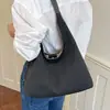 Bolsa de Lona Listrada de Grande Capacidade para o Trabalho Feminina 2026 Nova Moda Versátil Bolsa de Ombro Único Bolsa Tote para Passeio e Trabalho