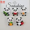 Nueva Serie de Pandas de Dibujos Animados Hechos a Mano DIY Pegamento de Crema Accesorios de Resina Pinzas para el Cabello Colgantes Encantos Parches