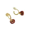 Pendientes Rojos Sin Perforaciones, Pendientes de Cristal Vintage de Granate Rojo, Tachuelas para Orejas Nuevas de Otoño e Invierno, Diseño de Bobina de Mosquito de Lujo Ligero de Gama Alta