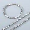 Colar com Fivela Estilo Japonês em Estoque Corrente em U 4,5mm Minimalista Tendência Galvanizado a Vácuo Conjunto de Pulseiras Masculinas de Aço Titânio