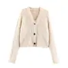 Comércio Exterior 2025 Inverno Novo Estilo Europeu e Americano Moda Feminina Casual Solto de Botão Único Manga Longa Cardigan de Tricô