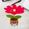 Boneca de Planta Popular Transfronteiriça Planta em Vaso Presente de Dia das Mães Flor Gesang Tricotada à Mão Cravo Flor Artificial Decoração