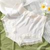 Estilo pastoral pequenas roupas íntimas florais das mulheres cintura alta bainha macia pele amigável confortável alto elástico sem costura triângulo shorts cabeça