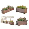 Macetero de Madera Anticorrosión, Caja de Plantación para Jardín Exterior, Maceta Rectangular de Madera, Macetero Divisor para Exteriores, Caja de Plantación de Verduras para Balcón