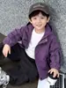 Q076 Cortavientos de Otoño para Niños, Elegante Abrigo con Capucha para Bebé Niño, Nueva Moda de Tops de Otoño para Niños
