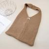 Bolsa de Ovo Cor Sólida Estilo Coreano Bolsa de Tricô de Lã Bolsa de Mão Outono e Inverno Bolsa de Ombro Cor Doce Suave Bolsa de Ombro de Grande Capacidade