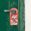Decoraciones de Manija de Puerta de Dibujos Animados Navideños 2026 Nuevo Modelo de Amazon Papá Noel Muñeco de Nieve Cartel de Madera Navideño Adornos Colgantes Otros