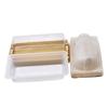 Molde para Gelatina de Pastel de Año Nuevo Rectangular Ladrillo Dorado Rico PP Caja de Empaque tipo Blíster Transparente para Pastel de Año Nuevo Caja de Regalo para Pastel de Año Nuevo