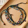 Estilo Vacacional Bohemio Estilo Étnico Colorido Pulsera de Abalorios Hecha a Mano Método Pulsera de Abalorios Ajustable para Mujer