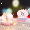 Serie Princesa Sirena del Océano Princesa Concha de Perla Atmósfera Lámpara de Estrella Adorno Pequeño de Escritorio Lámpara de Iluminación para Dormitorio
