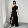 2026 Vestido sexy cruzado europeo y americano para mujer con ajuste de cintura Amazon, vestido de noche de comercio exterior