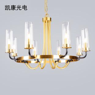 Lámpara de araña de lujo ligero LED nórdica personalidad creativa sala de estar comedor lámpara modelo moderno simple cobre imitación araña americana