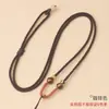 Cordón tejido de alta gama con nudo de espiral dorado y rojo, cadena clavicular ajustable, colgante de jade, hebilla de seguridad, correa dorada para el cuello, venta al por mayor