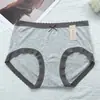 Ropa Interior Femenina Xiaolanqun R061 100% Algodón Puro en la Entrepierna Costilla Ultra Fina Comodidad Pura Transpirable Suave Pantaletas de Cintura Media