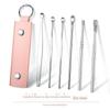 Aço inoxidável orelha colher set ear scoop parafuso rotativo ear scoop 6 peças limpador de orelha ferramenta de escolha