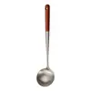 Espátula de Acero Inoxidable 304 Espesada Juego de Utensilios de Cocina Cuchara para Saltear Cuchara de Madera para el Hogar Cuchara Ranurada Espátula para Sartén