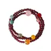 Pulsera de Cristal Multiprecioso con Granate Natural para Mujer, Pulsera de Cristal Rosa y Jade Hetian de Moda y Versátil Joyería al por Mayor