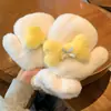Guantes de felpa lindos de invierno para estudiantes femeninas, forro polar, engrosados, combinan con todo, con dedos peludos, tipo halter, a prueba de viento y frío para ciclismo