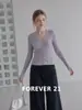Suéter de Punto de Manga Larga con Botones y Cuello en V Morado Eterno para Mujer Otoño 2026 Abrigo Cárdigan Top Ajustado
