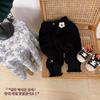Honey Daddy Pantalones Casuales Bordados de Cereza de Invierno para Niñas Estilo Coreano para Niños Estilo Occidental Pantalones Cálidos Pantalones de Bebé Forrados de Felpa