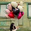 Globos de Papel de Aluminio Flotantes con Forma de Corazón y Lazo de Nuevo Estilo para Fiestas de Cumpleaños Infantiles, Decoraciones Fotográficas Románticas para Habitaciones de Boda