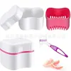 Caixa de dentes estilo europeu com escova de dentes falsa e conjunto de filtros