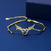 Pulseras de 100 Tipos de Lenguaje Te Amo, Pulseras de Corazón con Ala Incrustadas de Diamantes, Joyería de Proyección de Imagen en Color Personalizada