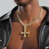 Colgante de cruz con incrustaciones de diamantes de hip-hop explosivo europeo y americano para hombre, collar personalizado de discoteca de rock, joyería exclusiva transfronteriza