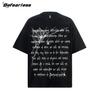 Camiseta de Manga Corta con Letras de Marca de Moda Estilo Americano, Trendy para Hombre y Mujer, Algodón Puro Vintage Oversize Pesada Combinable Top de Pareja