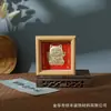 Marco de Fotos con Relieve de Lámina Dorada Adorno de Regalo Rico (Calabaza) Bolsa de la Suerte Paz y Alegría Marco de Madera Decoración de Escritorio Soporte de Exhibición Venta al por Mayor