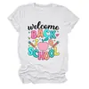 Bienvenido de nuevo a la estación casual de moda versátil para mujer con cuello redondo y manga corta de Amazon Wish