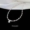 Elegante y moderno collar de perlas de circón para mujer, sensación de lujo ligero y alta gama, cadena para la clavícula adecuada para el uso diario y citas, gargantilla versátil