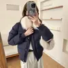 90% plumón de pato blanco, cuello de piel de zorro, chaqueta corta de plumón para mujer, invierno 2026, abrigo acolchado, prenda exterior entalladora para figuras petite