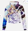 Sudadera con capucha de cintura alta con diseño de ombligo de roble de Chen Zelang Hui