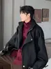 Casaco curto de lã Hualun outono e inverno, estilo cleanfit, jaqueta de alta qualidade e estilosa, top de lã bonito para homens