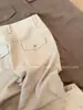 Calça Casual de Linho de Algodão de Alta Qualidade Cor Café Estilo Old Money Feminina Verão 2026 Novo Estilo Elegante para o Trabalho Simples Emagrecedora de Perna Reta