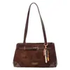 Bolso Tote Vintage de Gran Capacidad para Mujer Nueva Colección Primavera/Verano 2026, Bolso de Hombro de Terciopelo a la Moda, Bolso Texturizado para Mujer