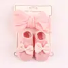 Conjunto de calcetines y diadema para bebés que están aprendiendo a caminar, calcetines cortos antideslizantes, diadema y accesorio para la cabeza de nailon jacquard para recién nacidos