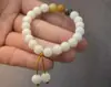 Atacado do Fabricante Pulseira de Bodhi Branco Círculo Único com Contas Redondas Contas de Raiz de Bodhi de Jade Branco Pulseira de 8mm