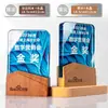 Madera Maciza Cristal Trofeo Personalizado Reunión Anual Empleado Destacado Equipo Creativo Madera Premio Medalla Souvenir Producción