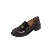 Mocassins de couro com sola grossa femininos 2026 novo modelo estilo britânico versátil couro genuíno slip-on salto grosso sapatos